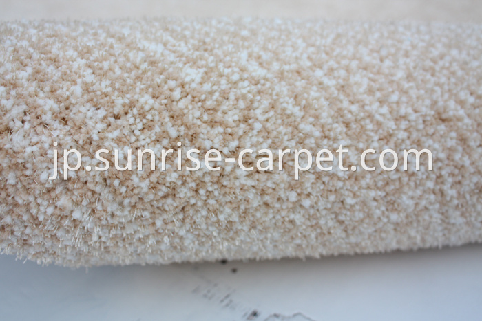 Microfiber with Viscose short pile carpet beige color